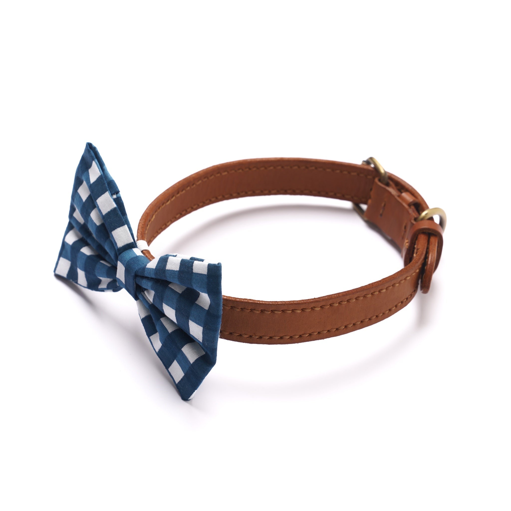 Classic Blue Check Bow Tie