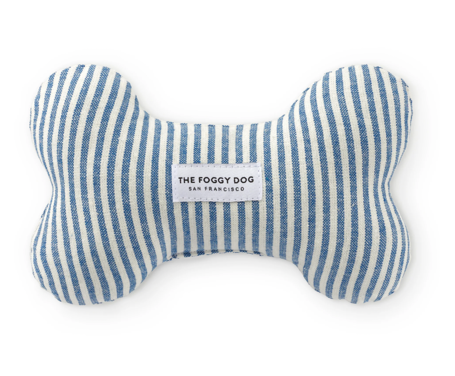 Lake Blue Striped Squeaky Dog Bone