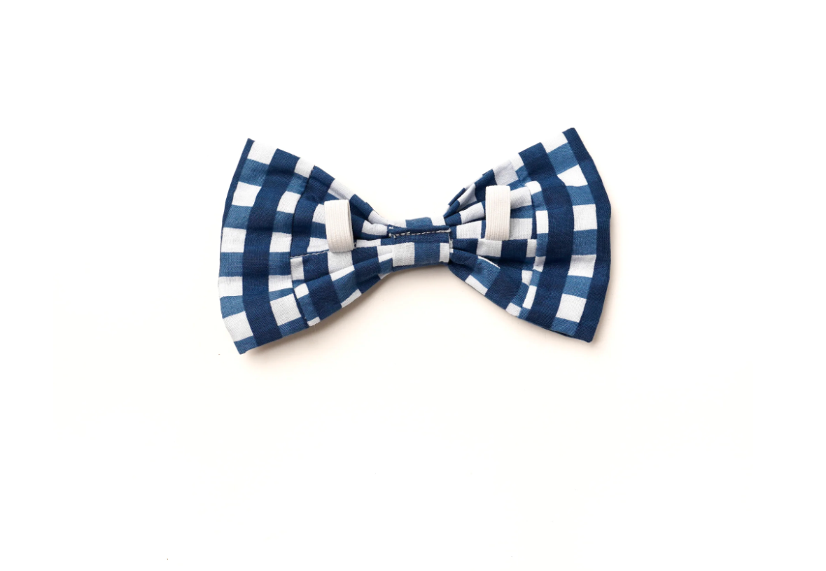 Classic Blue Check Bow Tie